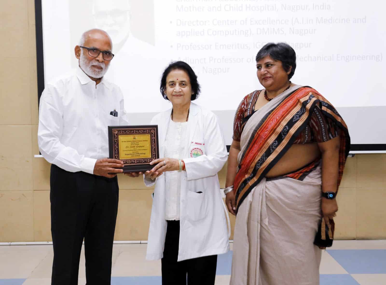 With director of AIIMS Rushikesh , Dr. Minu Singh and chief of physiology Dr. Latika Mohan. With director of AIIMS Rushikesh , Dr. Minu Singh and chief of physiology Dr. Latika Mohan.